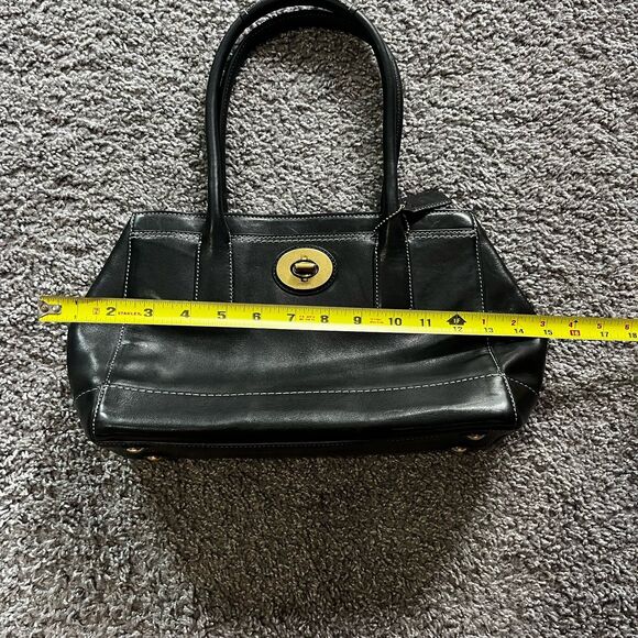 Vintage Coach Madeline Top Handle Satchel Handbag Black Leather 12482 - Picture 9 of 11